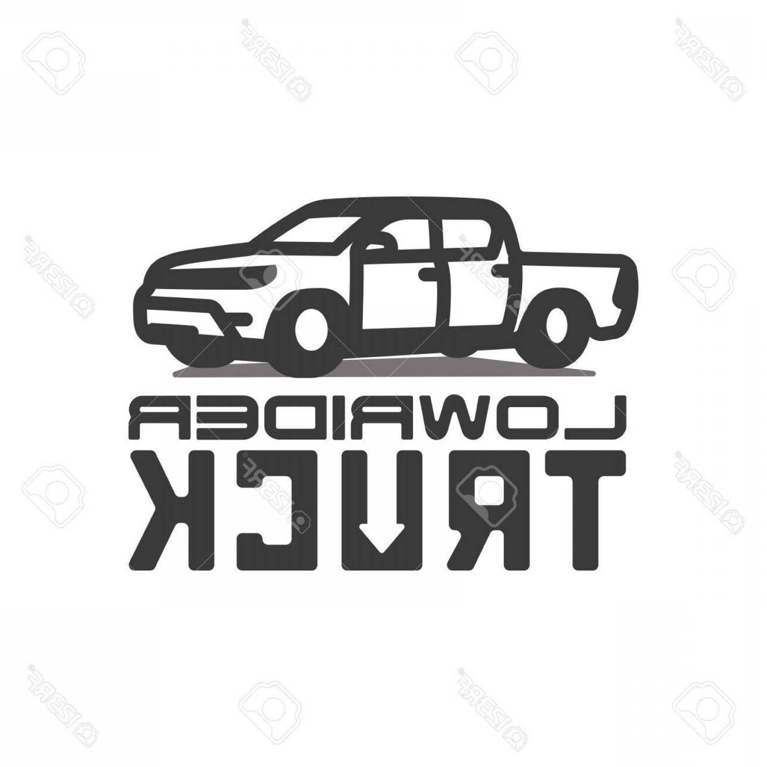 1560x1560 Photostock Vector Pickup Truck Lowrider Logotype Template Vector