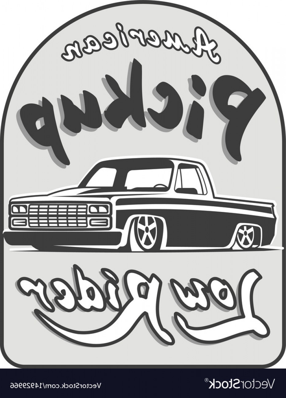 932x1296 Pickup Truck Lowrider Logo Template Vector Createmepink