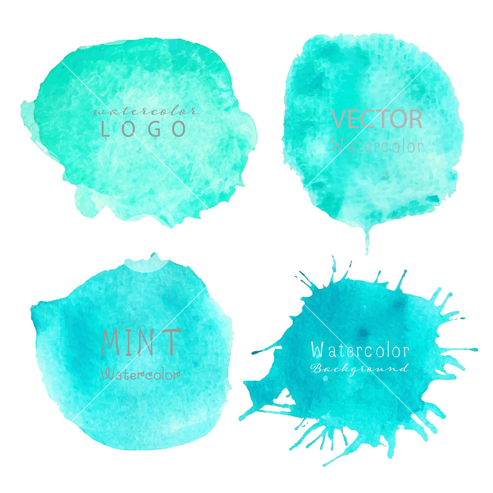 1000x1000 Mint Watercolor Background, Pastel Watercolor Logo, Vector