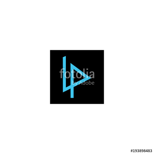500x500 Art Of Blue Letter Lp With Black Background Logo Vector Stock