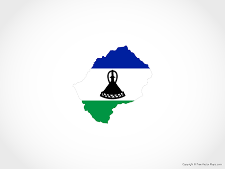 460x345 Vector Map Of Lesotho