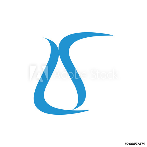 500x500 Letters Ls Simple Curves Logo Vector