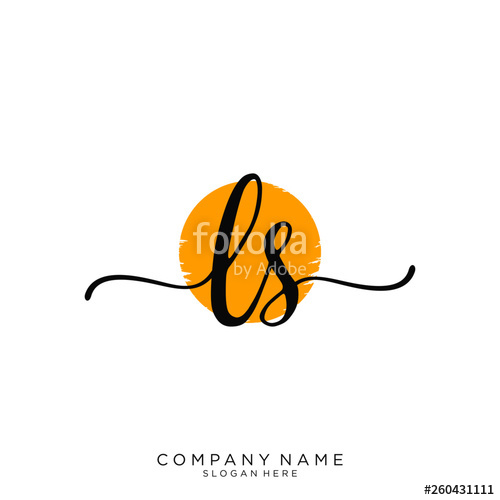 500x500 Ls Initial Handwriting Logo Vector Stock Image And Royalty Free
