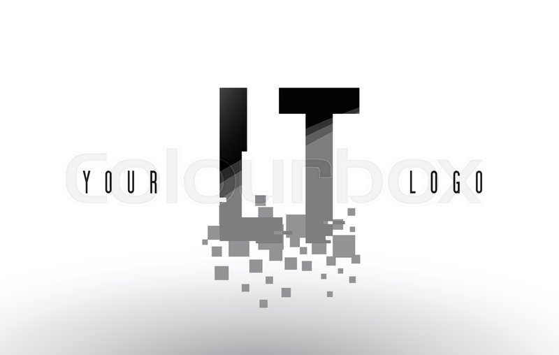 800x508 Lt L T Pixel Letter Logo With Digital Stock Vector Colourbox