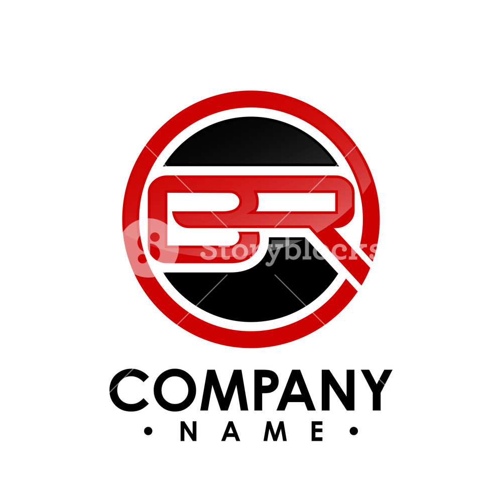 1000x1000 Br Letter With Circle Shape Logo Design Vector Illustration