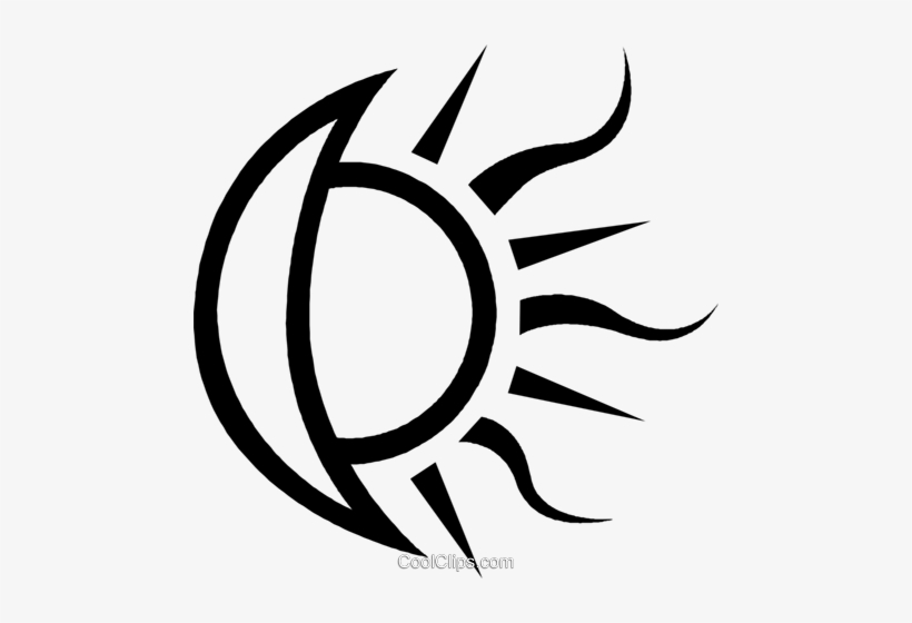 820x560 Moon And Sun Royalty Free Vector Clip Art Illustration