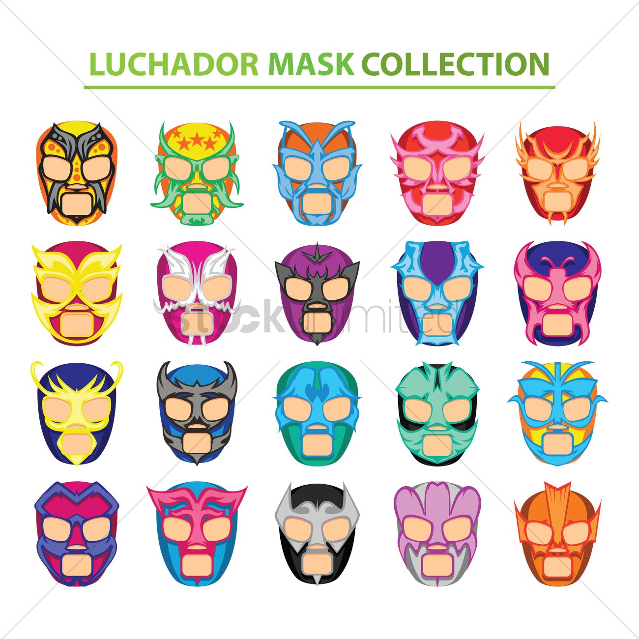 1300x1300 Lucha Libre Mask Vector Image
