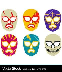 250x290 Lucha Libre Mexican Wrestling Masks Vector
