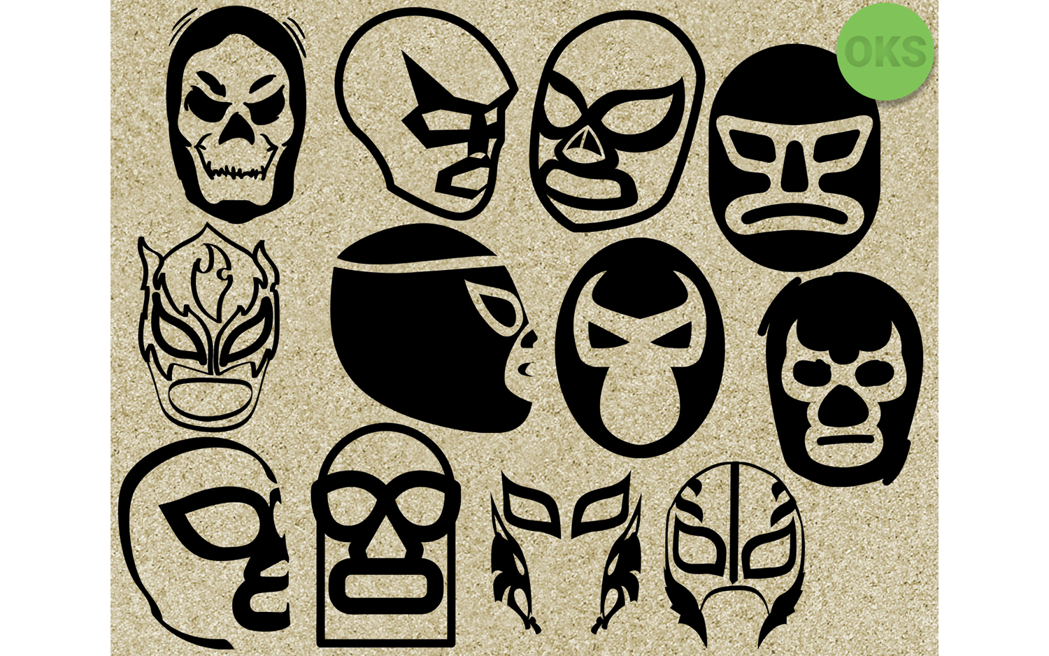 1500x938 Luchador Mask Vector Clipart Graphic