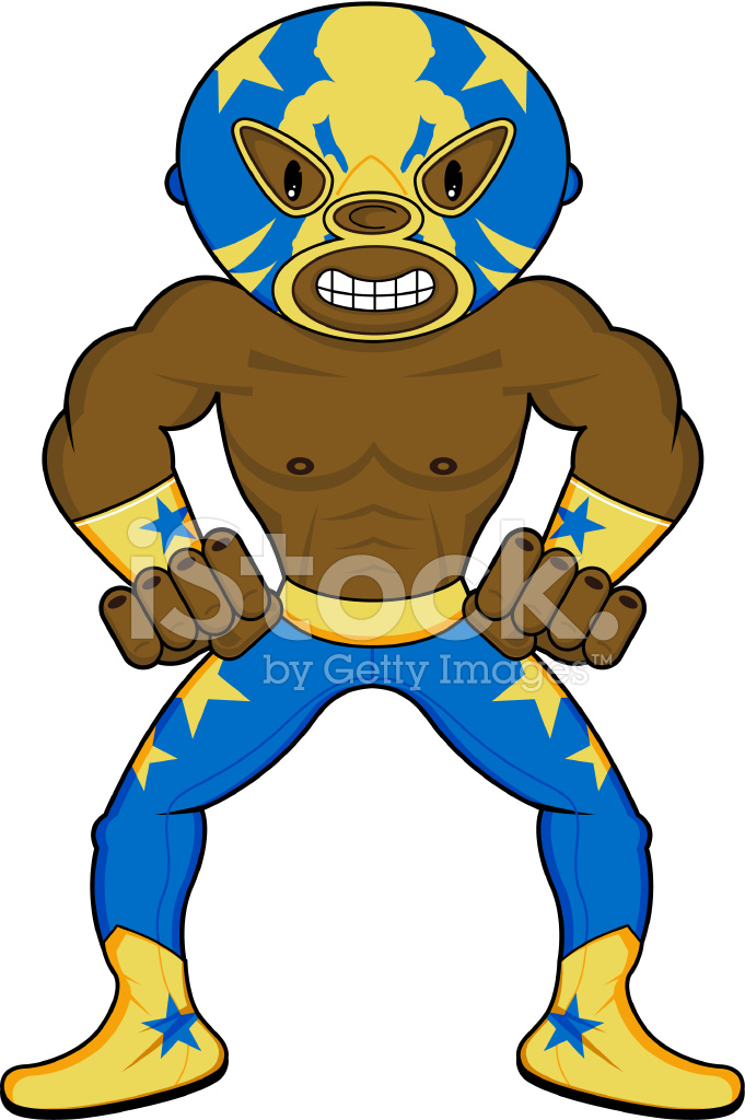 681x1024 Fierce Luchador Mexican Wrestler Stock Vector