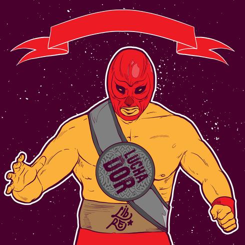 490x490 Luchador Pose Illustration