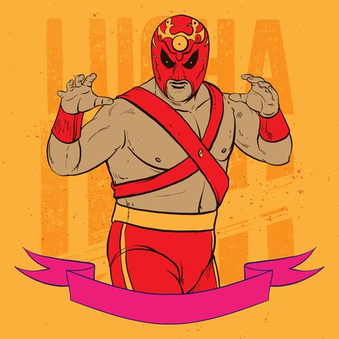 490x490 Luchador Pose Illustration Stock Images
