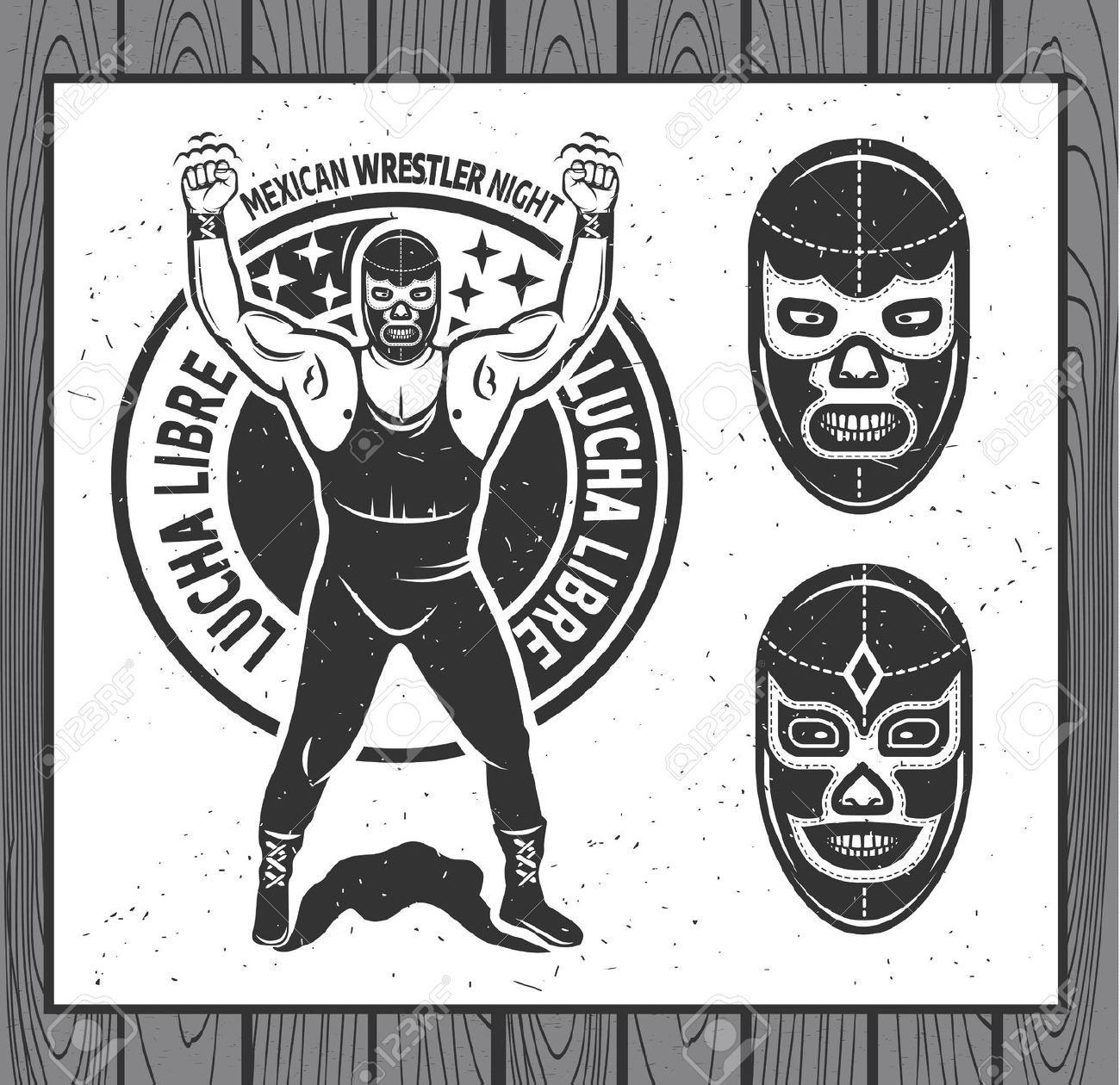 1300x1260 Stock Vector Lucha Libre Mexican Wrestler, Lucha Libre