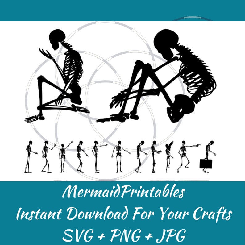 794x794 Lucky Skeletons Digital Download Clip Art Halloween Anatomy Etsy