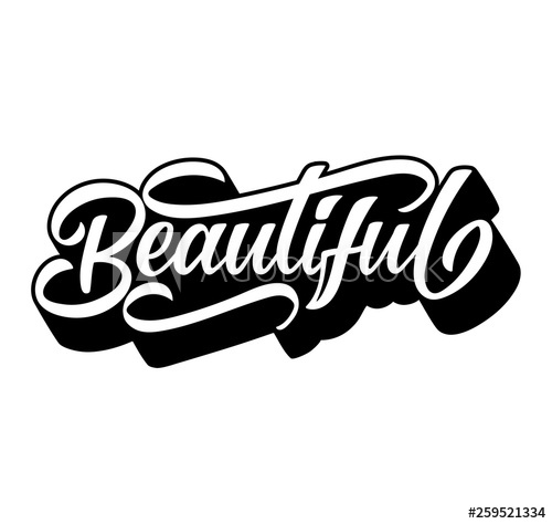 500x474 Vector Lettering Illustration Of Beautiful Text For Clothes