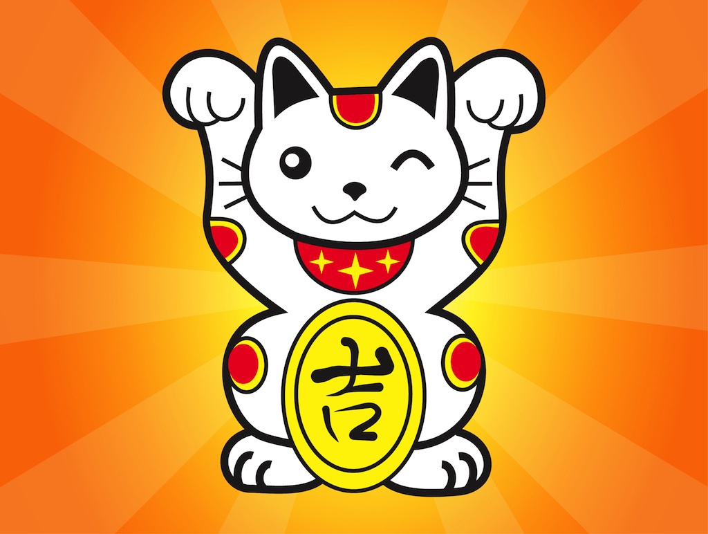 Japanese Lucky Cat Vector Art Graphics 1024x772 Japanese Lucky Cat Vector Art Graphics