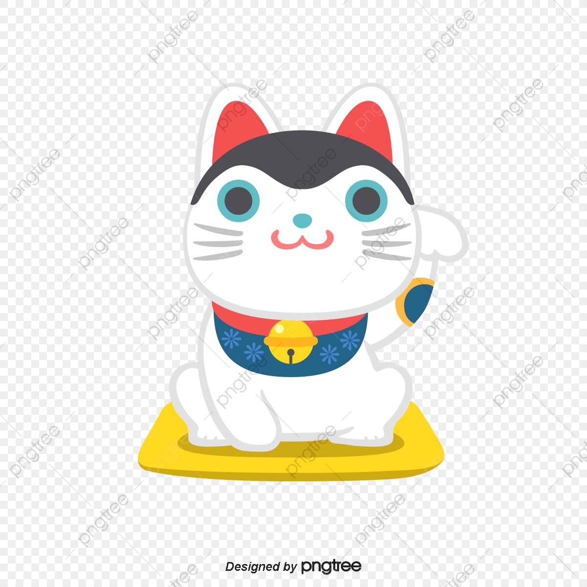 1200x1200 Lucky Lucky Lucky Cat, Cat Vector, Vector Material, White Cat Png
