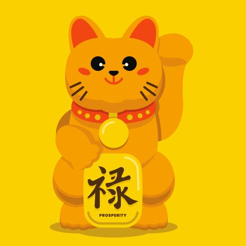 Maneki Neko Mascot Lucky Cat Vector Illustration 490x490 Maneki Neko Mascot Lucky Cat Vector Illustration