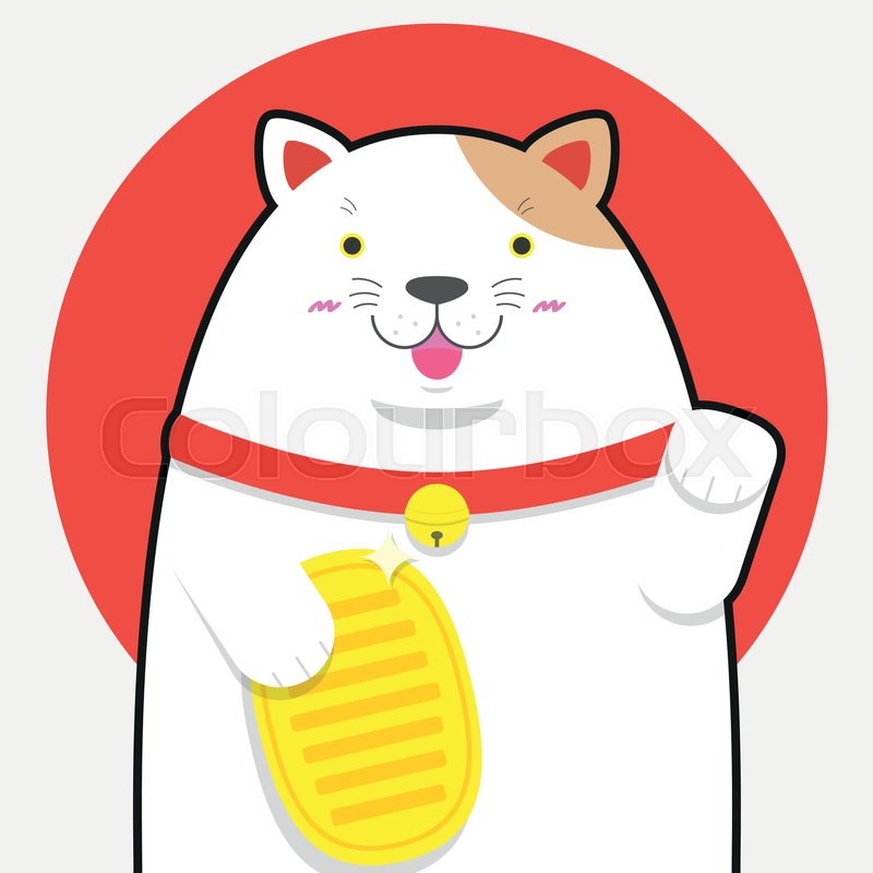 Cute Big Fat Maneki Neko Lucky Cat On Stock Vector Colourbox 800x800 Cute Big Fat Maneki Neko Lucky Cat On Stock Vector Colourbox