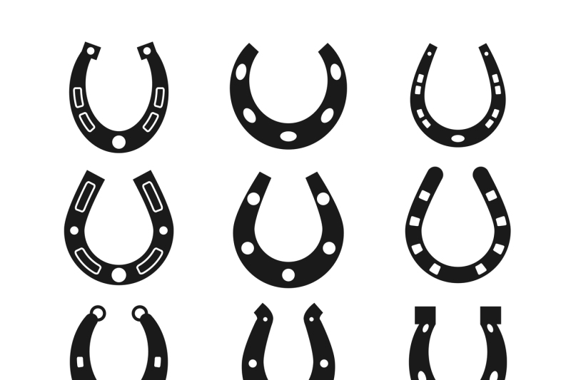 800x533 Horseshoe Vector Icons, Lucky Symbols Set