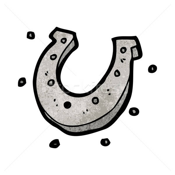 600x600 Cartoon Lucky Horseshoe Vector Illustration Lineartestpilot