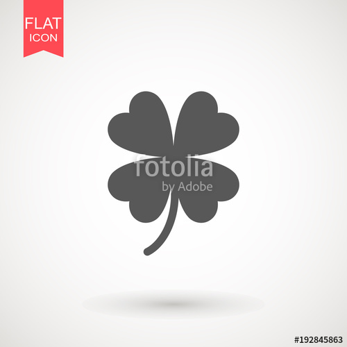 500x500 Leaf Clover Sign Icon Saint Patrick Symbol Ecology Concept Flat