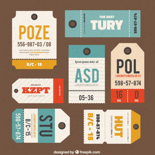 626x626 Luggage Tags Collection Vector Free Download