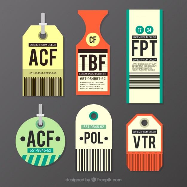626x626 Several Luggage Tags Vector Free Download