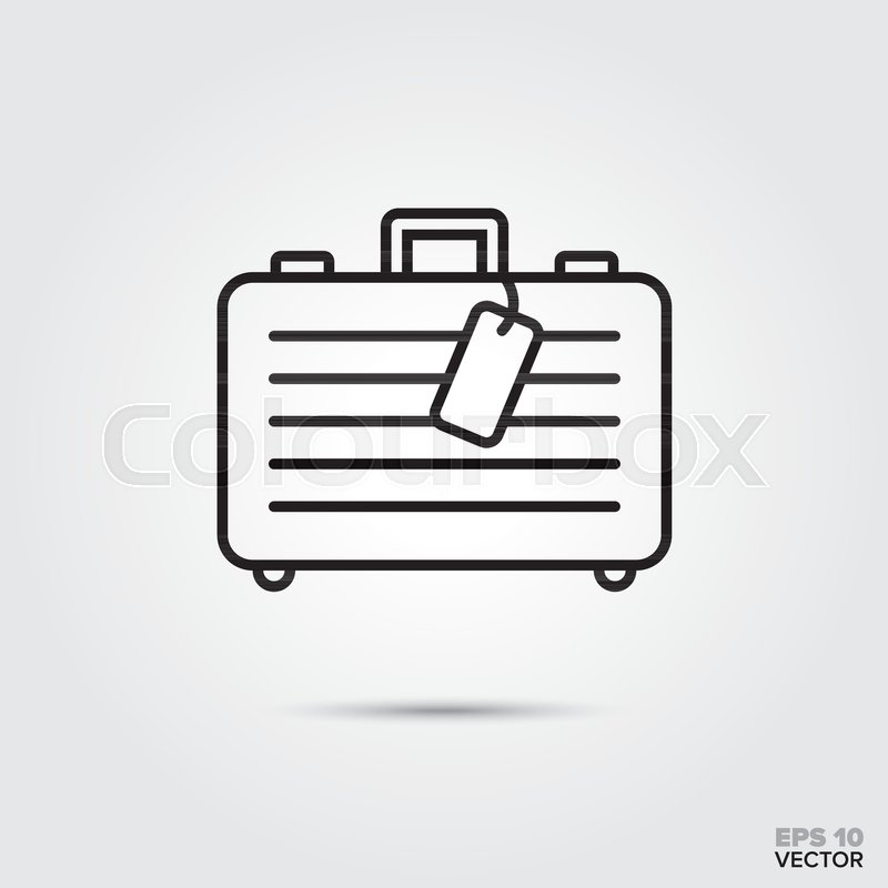 800x800 Suitcase With Luggage Tag Vector Line Stock Vector Colourbox
