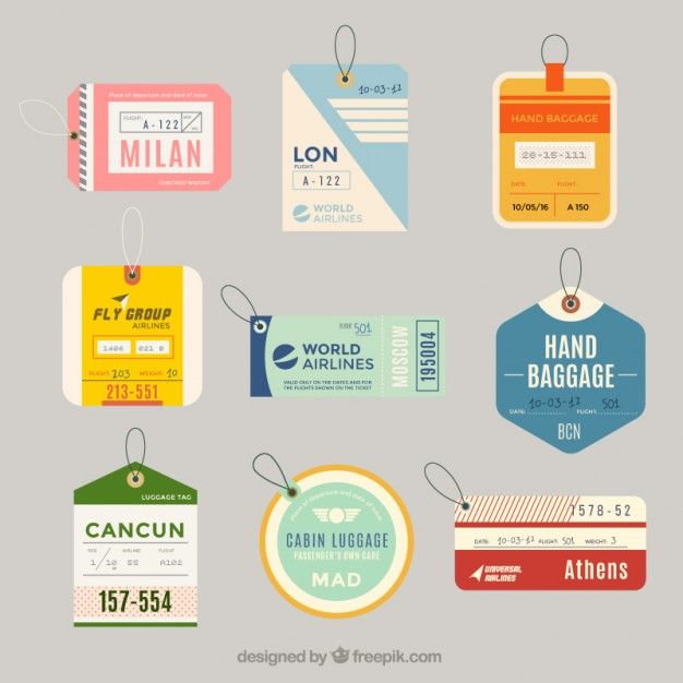 626x626 Variety Of Flat Luggage Tags In Flat Design Free Vector Stiker