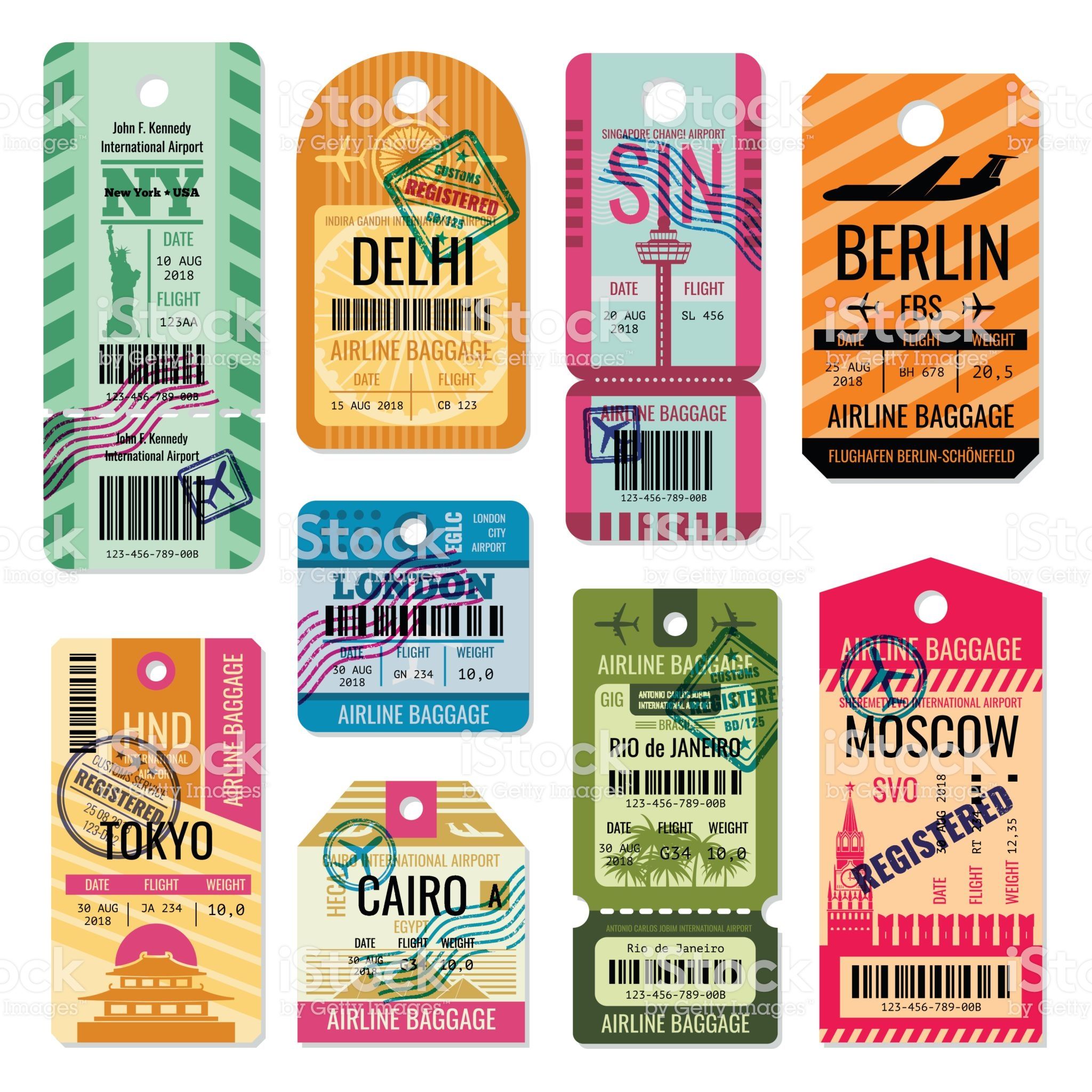 2048x2048 Vintage Baggage Tags And Luggage Labels Vector Set Baggage Tag