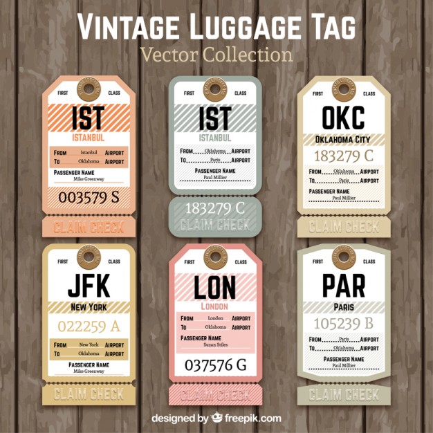 626x626 Vintage Luggage Tag Vector Free Download