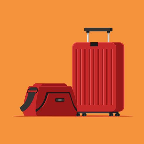 Red Luggage Vector 490x490 Red Luggage Vector