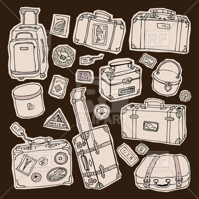 Retro Style Stickers Of Travel Bags 400x400 Retro Style Stickers Of Travel Bags