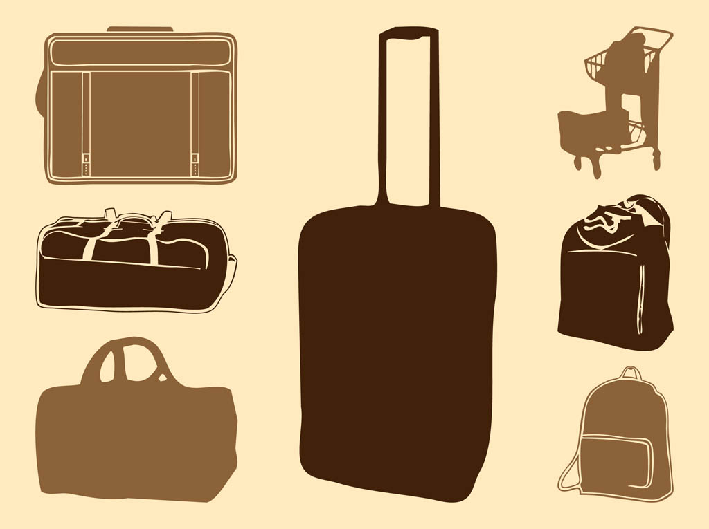 Luggage Bags Silhouettes Free Vectors Ui Download 1024x765 Luggage Bags Silhouettes Free Vectors Ui Download