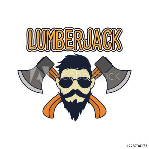 500x500 Lumberjack Logo For Carpenter Concept, Vector Illustration