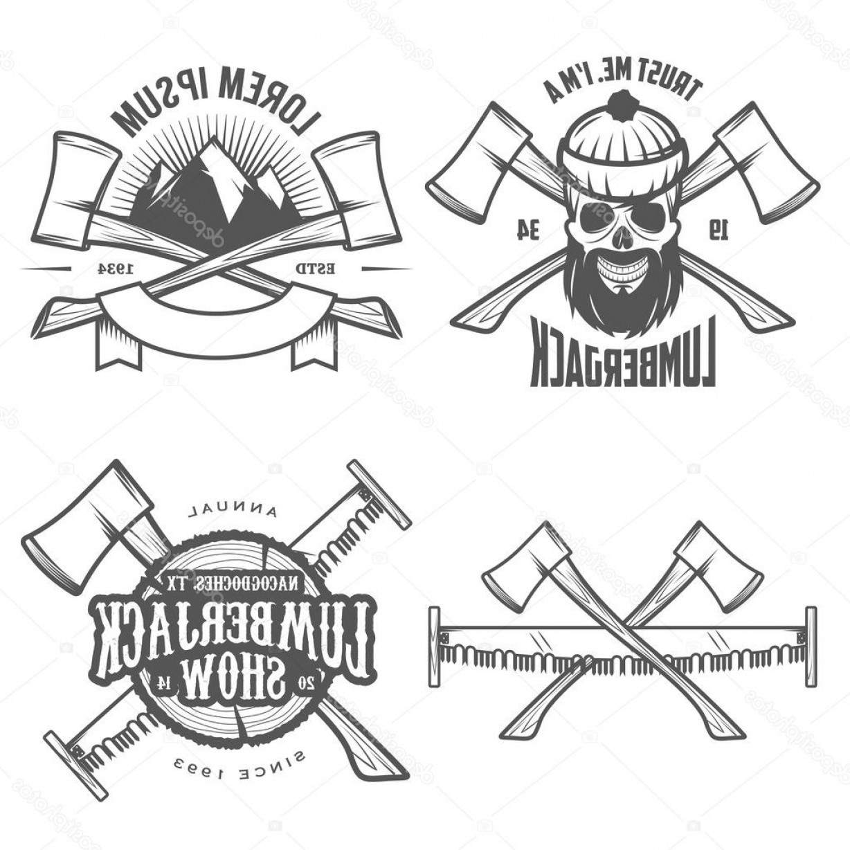 1228x1228 Lumberjack Crossed Axe Vector Soidergi
