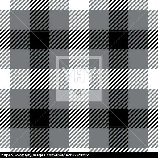 512x512 Lumberjack Plaid Pattern In Black And White Seamless Vector