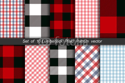 400x267 Set Of Lumberjack Plaid Pattern Vector Buy Photos Ap Images