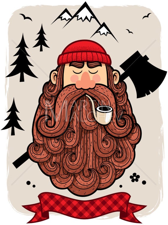 Lumberjack Vector Cartoon Illustration Lumberman Woodsman Etsy 570x760 Lumberjack Vector Cartoon Illustration Lumberman Woodsman Etsy