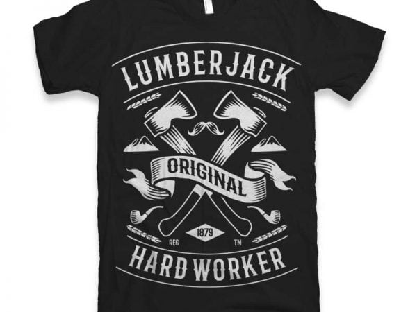 Lumberjack Vector T Shirt Design 600x450 Lumberjack Vector T Shirt Design