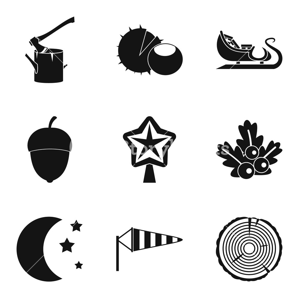 1000x1000 Lumberjack Icons Set Simple Set Of Lumberjack Vector Icons