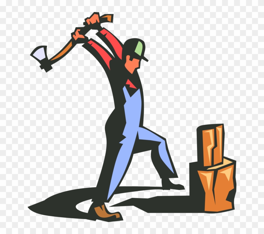 Vector Illustration Of Lumberjack With Axe Splitting 880x780 Vector Illustration Of Lumberjack With Axe Splitting