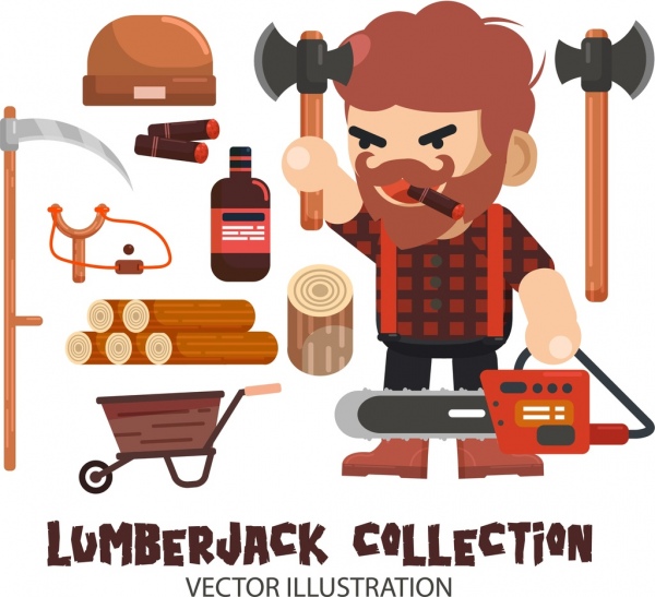 Vector Lumberjack Free Vector Download 600x547 Vector Lumberjack Free Vector Download