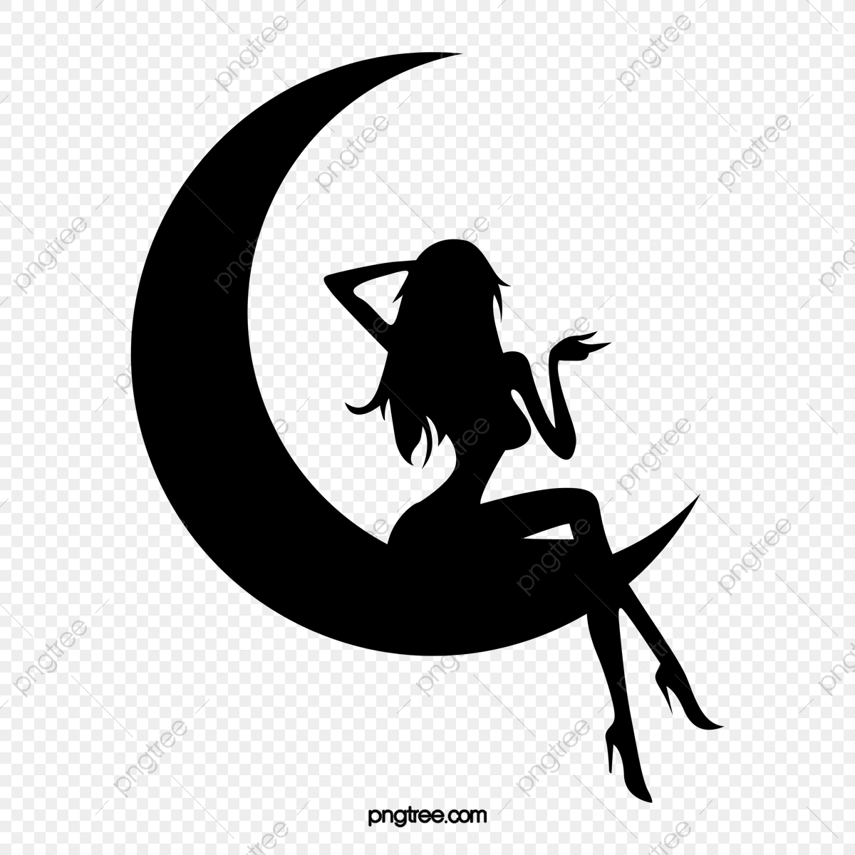 1200x1200 Vector Chica En La Luna, Luna, Chica, Luna Vector Png Y Vector