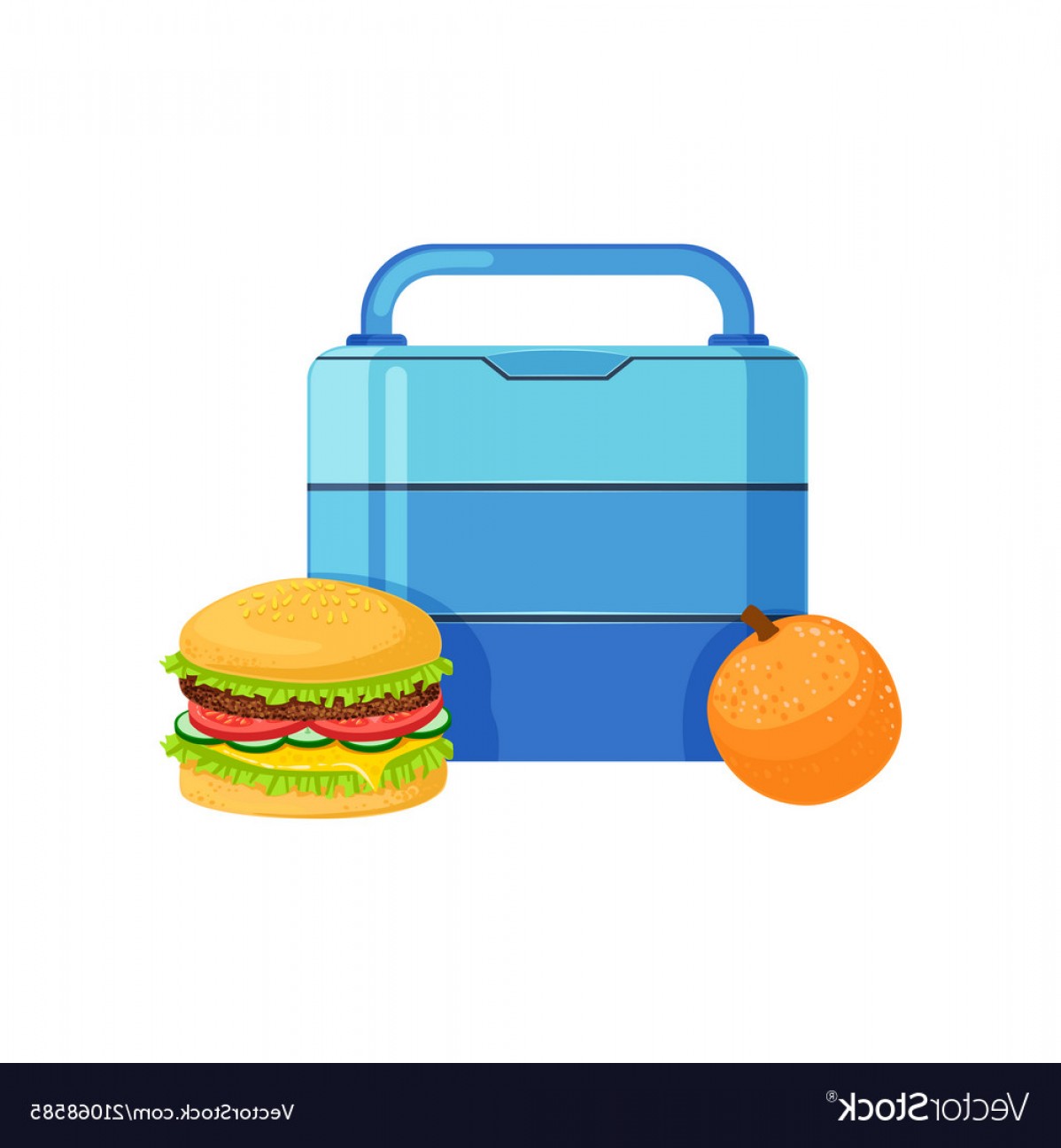 1198x1296 Lunch Box With Burger And Orange Food For Kids Vector Cqrecords