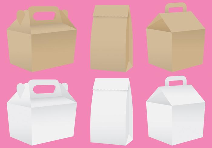 700x490 Paper Lunch Box Vectors