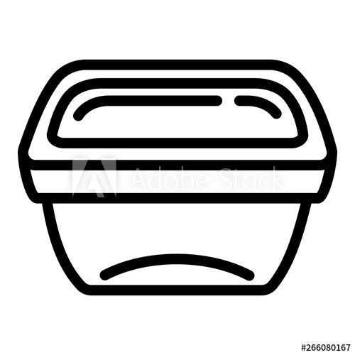 500x500 Plastic Lunch Box Icon Outline Plastic Lunch Box Vector Icon
