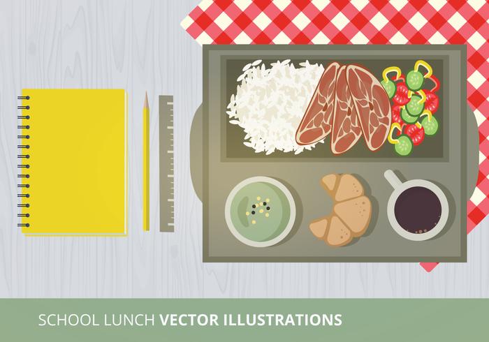700x490 School Lunch Vector Illustration