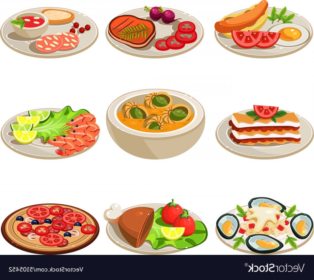 1200x1070 Set Of Food Icons European Lunch Vector Sarahgardan